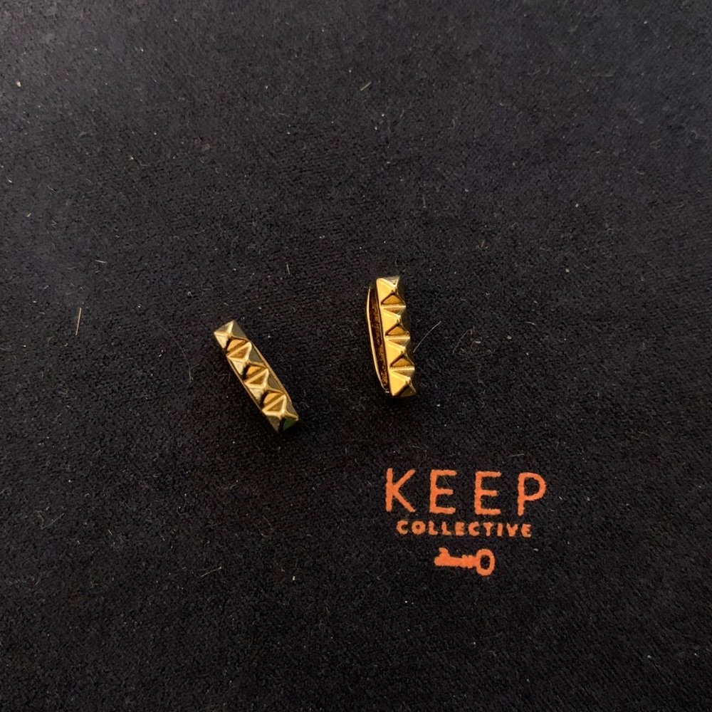 KEEP Collective pyramid bar charms in gold (set of 2)